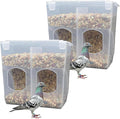 Automatic Pigeon Bird Feeder Water, 2 Pack Plastic Feeder Water Dispenser Drinkers for Cage, No Mess Hanging Parrot Food Bowl Container, Cage Accessories for Parakeet Quail Bird Chicken (2 Hole-Hook)