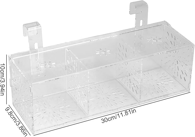 3 Sizes Aquarium Hatching Boxes, EcoFriendly Hanging Fish Breeding Box, for Small Fish Clownfish for Small Guppy Shrimp (30CM*10CM*10CM)
