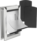 [Classicmacher] Heavy Duty Dog Door with Double Sliding Lock Panel, Aluminum Large Doggie Door for Exterior Door, Magnetic Double Flaps Do g Door for L arge and Medium Dog Up to 100Lbs (Large,Silver)