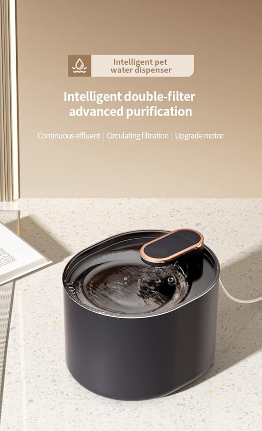 101oz/3L Stainless Steel Pet Fountain, Automatic Cat Water Fountain Dog Water Dispenser with Smart Pump for Cats, Dogs, Multiple Pets