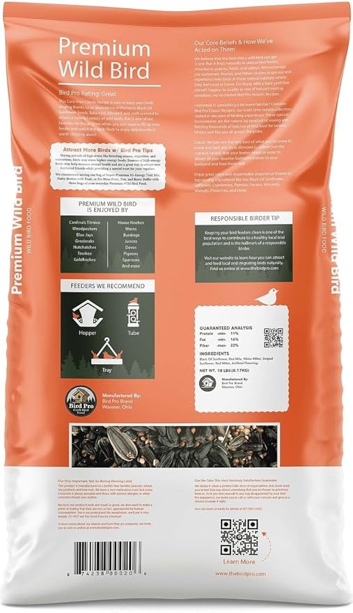 Classic Bird Seed (18 Pounds, Premium)