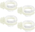 PINVNBY 4 PCS Bird Food Bowl Bird Cage Feeder with Clamp, Easy to Install Feeding Dish Cups Transparency Parakeet Food Dish for Finches Lovebirds and Long-Tailed Parrots （White）
