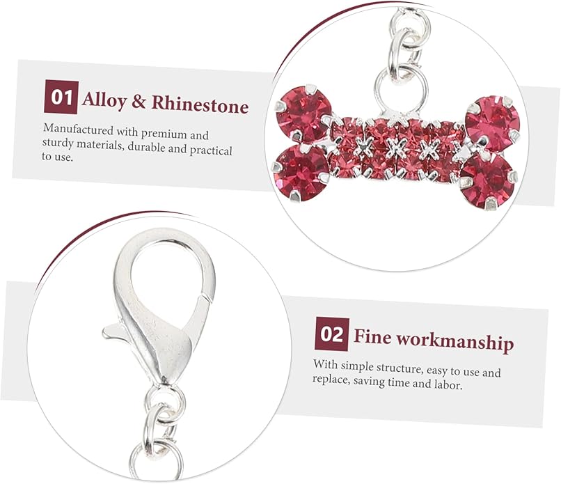 Didiseaon 2Pcs Rhinestone Pet Collar Pendants Decorative Dog Charms Cute Hanging Accessories for Cat Collars Pendant for Pet and Keychains