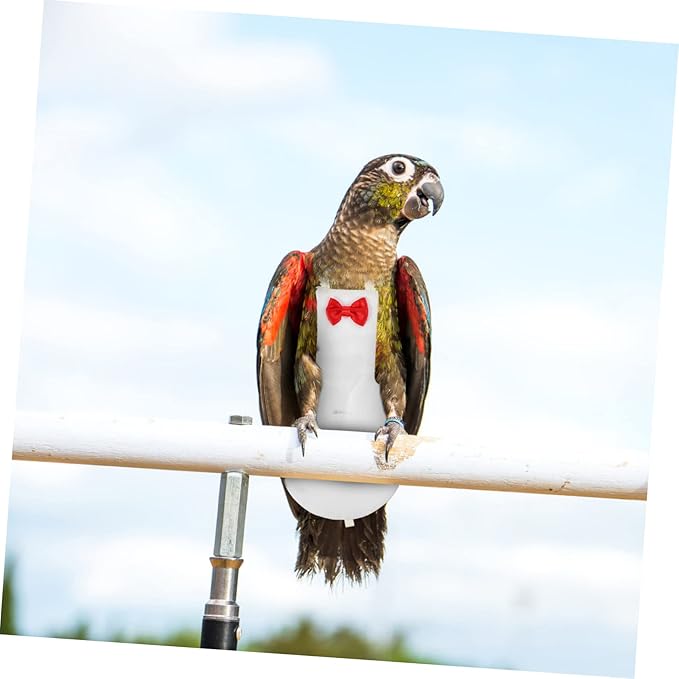 Yardwe Flight Bird Diaper Suit for Parrots Washable Nappy for Cockatiels Parakeets and Pigeons Soft Material Eye-catching Design White