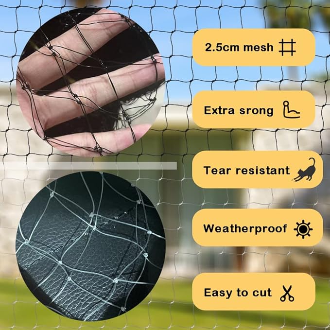 Cat Balcony Net Cat Netting Balcony Rail Net Cat PET Balcony Anti Fall Netting Cat Fence Nets Transparent Nylon Pet Mesh Fence Anti Fall Netting for Balcony Window Stairs (10 * 13ft, White)