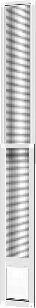 Hakuna Pets V2 Patio Pet Door Screen Insert Panel for Sliding Doors, Fits Door Track Min Ht 55.12" to Max Ht 84.25",UV Resistant Mesh, Locking Magnetic Dog Door, Easy Install and Removal, Small, White