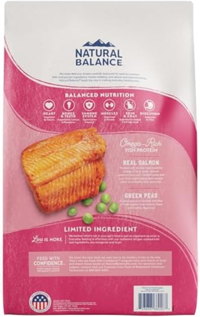 Natural Balance Limited Ingredient Adult Grain-Free Dry Cat Food, Salmon & Green Pea Recipe, 10 Pound (Pack of 1)
