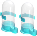 PATIKIL 800ml Automatic Pigeon Feeder, 2 Pack Bird Cage Waterer Hanging Drinker Water Dispenser for Parrot Poultry, Light Blue