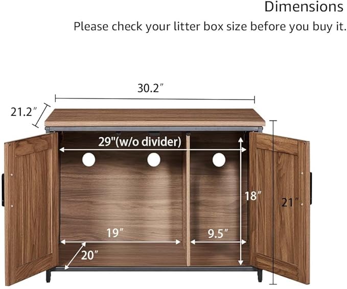 unipaws Top Opening Cat Litter Box Enclosure, Friendly to Elderly People, Waist or Keen Problem People, XL Extra Large Cat Box Furniture