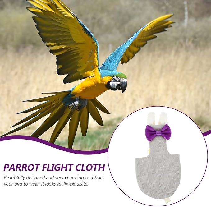 Milisten Reusable Parrot Diaper Clothes Set for African Grey Waterproof Bird Flight Suit Colorful Pattern for Outdoor Use and Bird Party Cosplay
