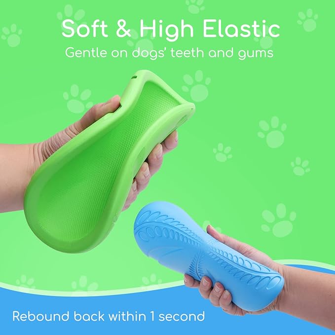Nobleza Dog Flying Disc 2 Pack，8 in Flexible Floatable Dog Disc Toy for Long-Distance Flies and Floats， Lightweight Soft Flying Discs Toy for Small Medium Large Dogs to Fetch & Catch， Blue & Green