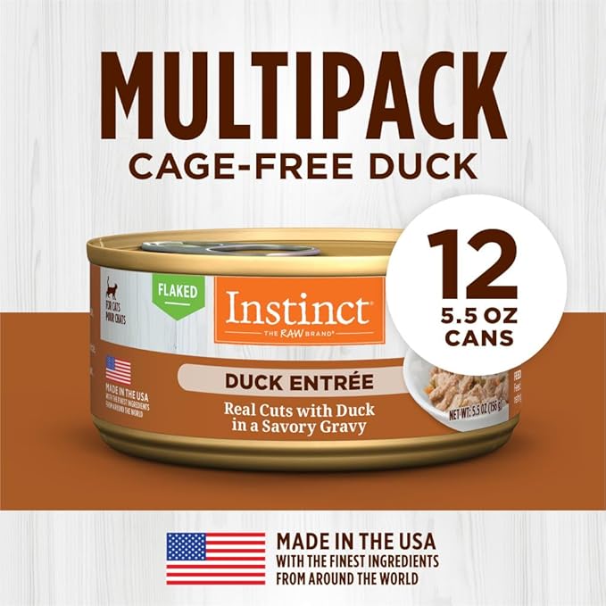 Instinct Flaked Entrée Wet Canned Cat Food - Duck, 5.5 Ounce (Pack of 12)