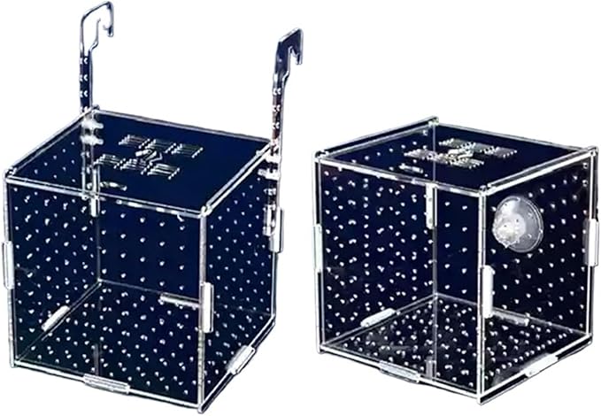 Transparent Acrylic Aquarium Isolation Box - Single & Double Grid Fry Breeding Tank for Fish Hatcheries(Sucker)