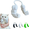 3D Printed Cat Muscle Arms, Halloween Cat Costume Accessory Neck Arms for Pet Cosplay, Lightweight Muscular Arms for Cats Birthday Party Supplie, Halloween Unique Costume Prop for Pets (White)