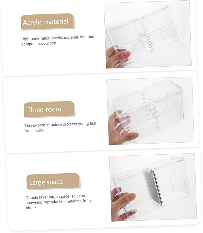 Milisten Betta Box Fish Tank Isolator Breeding Aquarium Incubator Holder Aquarium Hatching Box
