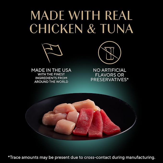Sheba Perfect Portions Wet Cat Food Cuts in Gravy, Cat Food Wet Recipe, with Sustainable Tuna, Roasted Chicken Entree, 2.6 oz. Twin-Pack Trays (6 Count, 12 Servings) (Pack of 2)