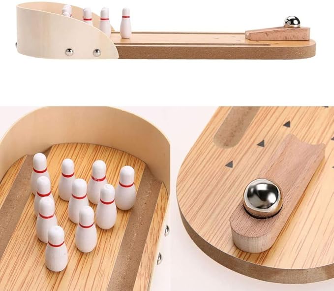 Litewoo Bird Training Toy Mini Bowling Wooden Parrot Desktop Intelligence Training Game for Parakeet Cockatiel Conure Lovebird Budgie Finch Cockatoo African Grey