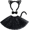 Animals Cat Costume Set - Black Skirt Animals Cat Headband Bowtie and Tail Costume Accessories