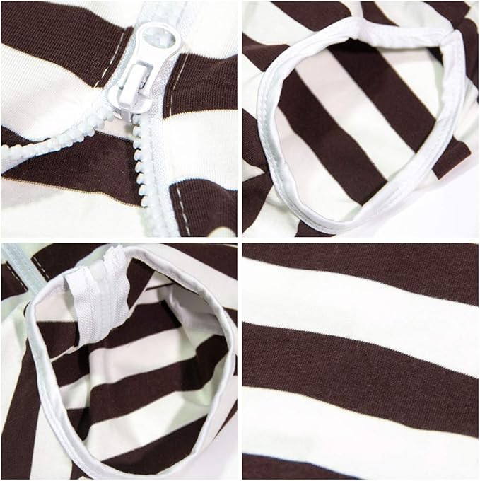 Dog’s Recovery Suit Post Surgery Shirt for Female Male Dog, E-Collar Alternative Wound Protective Clothes (Brown white-5xl)