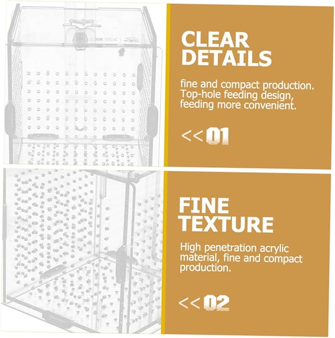 DOITOOL 2sets Fish Tank Breeding Box Cups Acrylic Isolation Case for Betta and Shrimp Convenient Fish Separator for Aquarium Use Cover