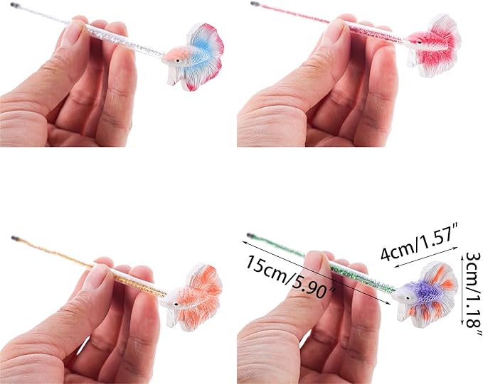 Fish Training Wand for Betta Starter Betta Kits Tail Training Aquariums Wand Betta Fish Wand Fishtank Decoration Fish Training Toy Resin Fish Toy Fish Training