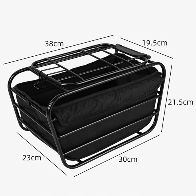 Bike Rear Basket Dog Carrier Heavy Duty Bicycle Cargo Rack Bicycle Storage Basket for Outdoor, Travel Hiking, Shopping Dogs