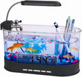 Modern Home USB Desktop Aquarium with Light/Clock Organizer