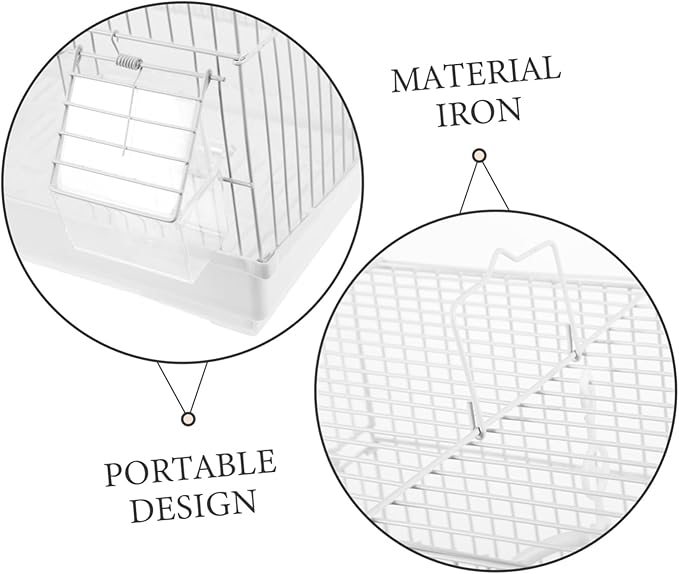 Portable Bird Carrier Cage Lightweight Iron Pet Travel Cage for Parrots and Parakeets with Air Circulation and Iron Construction for Hiking and Outings