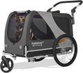 DOGGYHUT® Premium Large/XL Pet Bike Trailer & Stroller for Large Sized Dog or Multiple Small Dogs,Low Center of Gravity,Parking Brakes,Easy Folding Frame,Bicycle Carrier