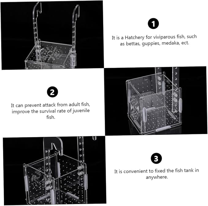 2pcs Transparent Fish Tank Breeding Isolation for Protecting Fish and Ensuring Water Aquariums