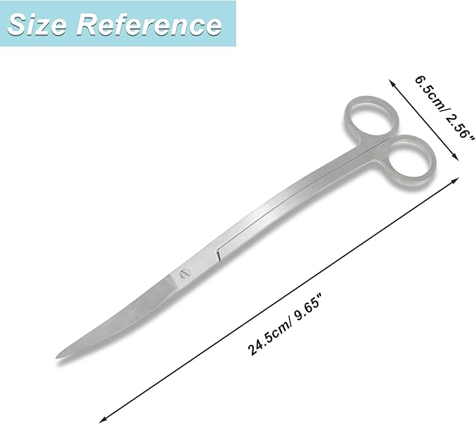 Stainless Steel Aquarium Scissors, Wave Design, Professional Aquaplant Maintenance Tool, Silver Tone, 1 Pcs