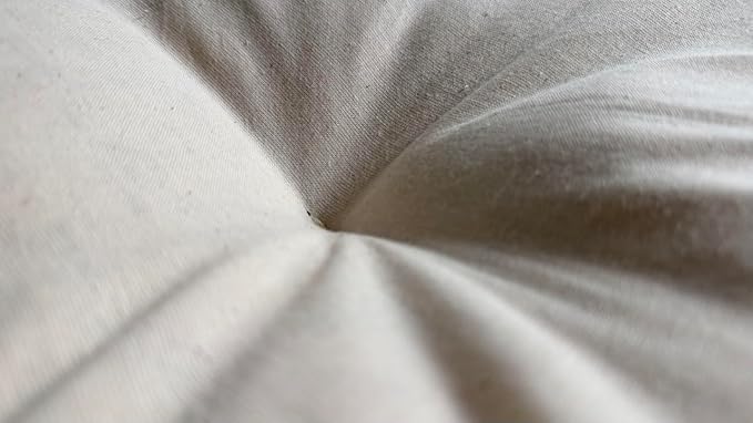 Round Dog Bed Insert Natural – Muslin Cotton Cover with Raw Cotton Filling, Breathable, Plastic-Free, Replacement Cushion (Medium 28" x 3")