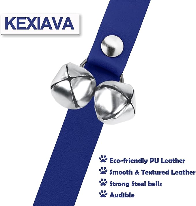 Leather Dog Bells, Puppy Potty Training Bell Dog Doorbell Potty Train Dog Bell for Potty Training Door Bells for Dogs to Ring to Go Outside Jingle Bells (Leather Navy 1PCS)