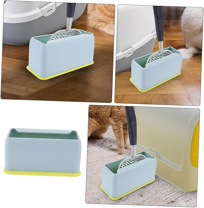 TOYANDONA Plastic Cat Litter Scoop Holder Stand Storage Base for Easy Cleanup and Scoop Storage Blue Plastic Scooper Organizer for Cat Litter Boxes and Pet Waste Management