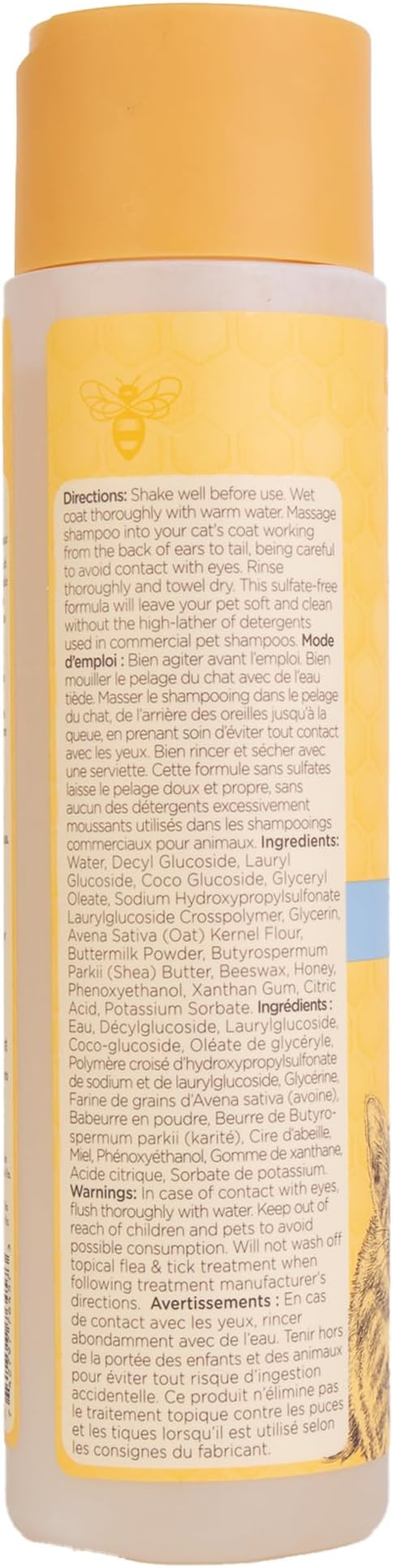 Burt's Bees for Pets Tearless Kitten Shampoo with Buttermilk and Honey, Gentle Cat Shampoo for Itchy Skin and Sensitive Coats, Easy Rinse Low Lather Formula, 99.3% Natural Origin, 10 Fl Oz