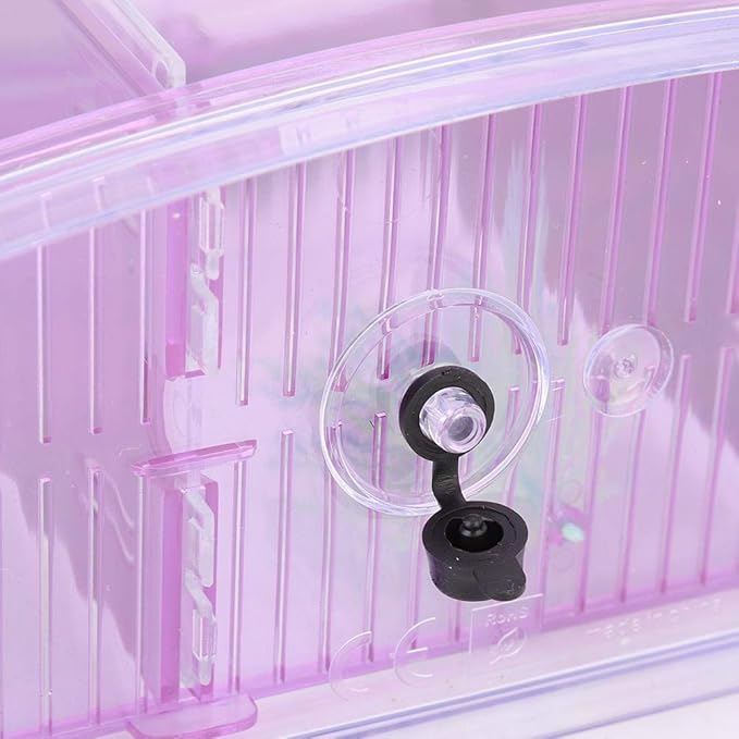 Three Areas Acrylic Small Aquarium, Mini Fish Tank, for Betta for Small Fishes(Purple)