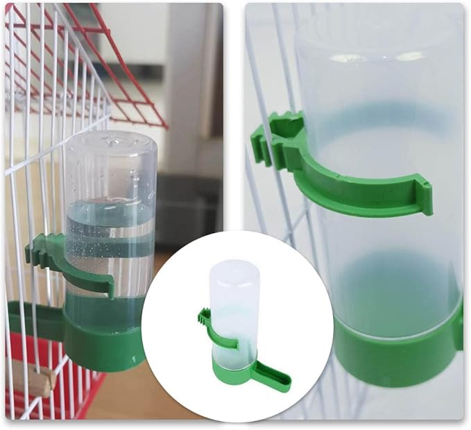 4 Pcs Bird Water Feeders Automatic Bird Drinkers Hanging Bird Water Dispensers for Cage Budgie Cockatiel Canary Lovebirds and Small and Medium Parrots