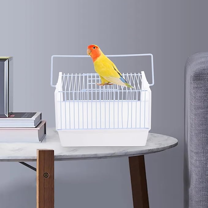 Toyvian Portable Small Bird Carrier Cage with Handle Lightweight Wire Parrot Carrying Cage for Travel Hiking Camping Trips
