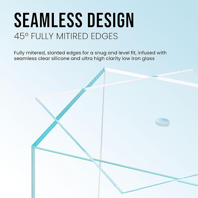 Ultum Nature Systems Prism Rimless Aquarium - Low Iron Glass, Cube With Mitered Lid, Tall Fish Tank, Multi-Purpose Vertical Nano Tank for Home & Office - UNS Prism, 25TM