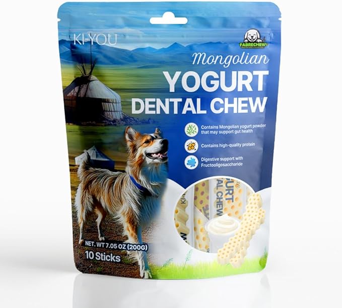 Dog Gut & Immune Health Bundle – Mongolian Yogurt Dental Chews (Probiotic & Prebiotic) + Fucoidan Superfood Supplement for Digestive Support & Vitality