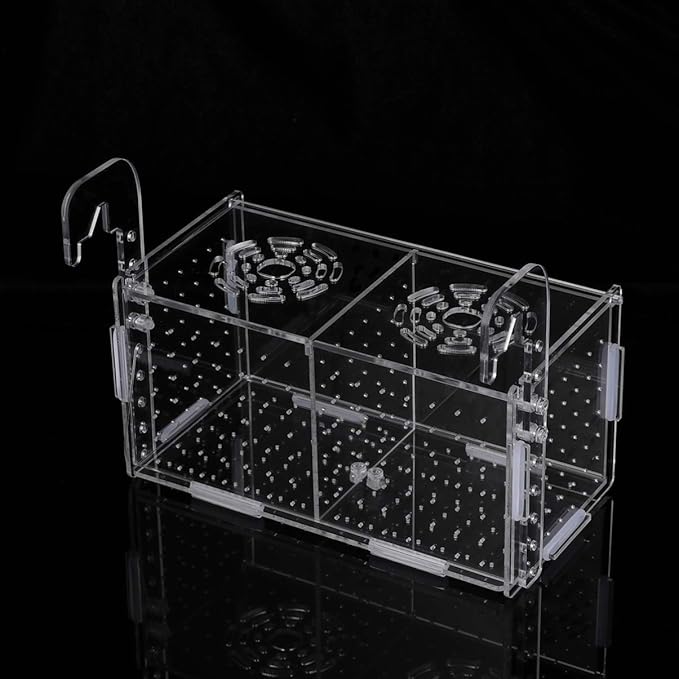 Aquarium Fish Breeding Box - Transparent Acrylic Fish Tank Hatchery Hanging Incubator for Shrimp Clownfish (Hook 201011cm)