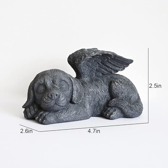 Angel Dog Memorial Stones Statue Sleeping Ornament for Passing Away Bereavement Pet Loss Sympathy Memory Gifts Remembrance