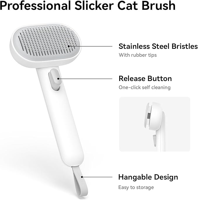 Aumuca Cat Brush for Shedding, Cat Brushes for Indoor Cats, Cat Brush for Long or Short Haired Cats, Cat Grooming Brush Cat Comb for Kitten Rabbit Massage Removes Loose Fur