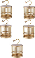 Happyyami 5pcs Antique Bird Cage Small Metal Tealight Holder Birdcage Lantern Candle Stand Mini Bird Cage Decor Fengshui Birdcage Ornament Feng Shui Ornament Office Brass Desktop Statuette