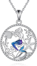 KZX Cat/Dog/Phoenix/Eagle/Whale/Shark/Puffin/Starfish/Chicken/Butterfly/Owl/Bee/Frog/Seahorse Necklace Sterling Silver Animal Pendant Jewelry Gift for Women