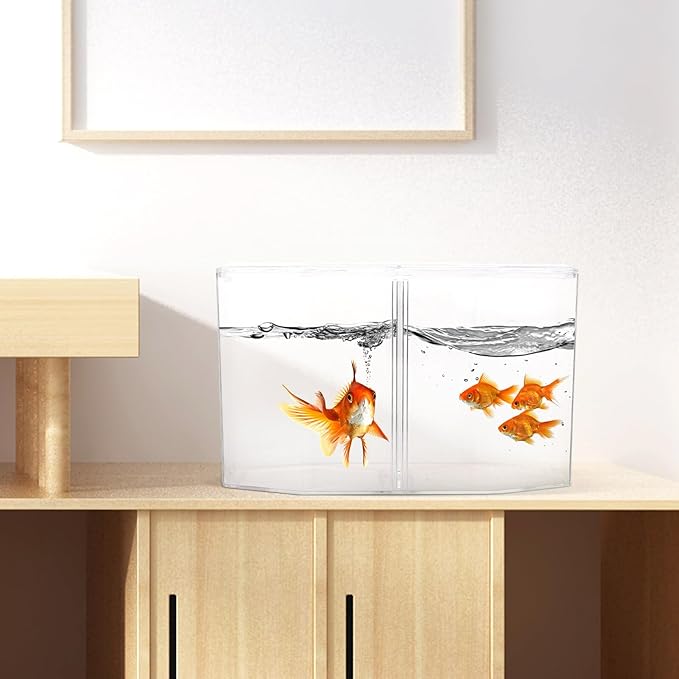 BESPORTBLE Breeding Tank Aquarium Box with Dual-Compartment High Transparency Plastic Fish Isolation Hatchery Box for Betta Guppy Shrimp Quarantine and Incubation