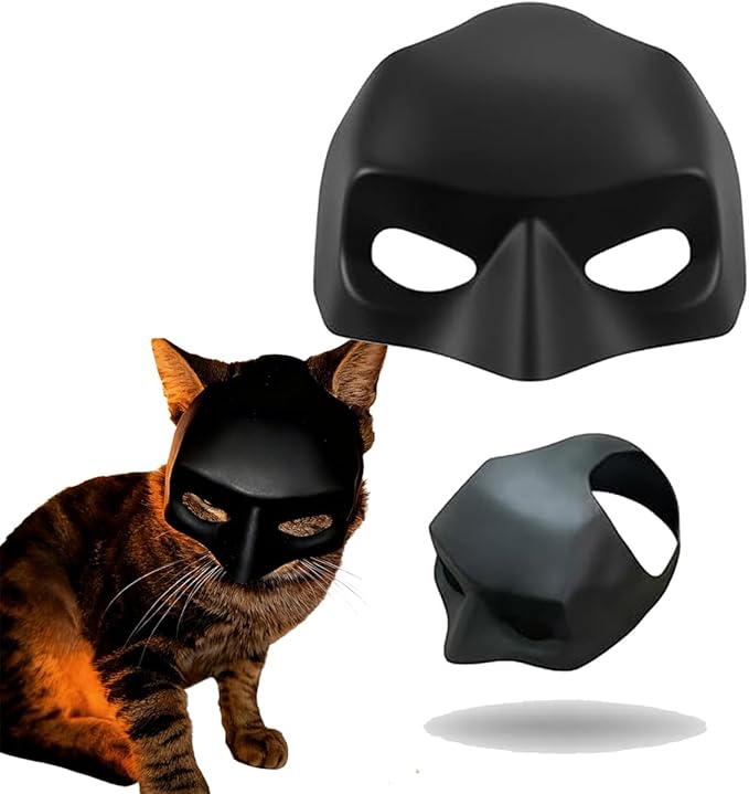 Cat Bat Mask Funny Cat Mask Halloween Costume for Cats, Cosplay Pet Party Accessories Lightweight and Easy to Wear