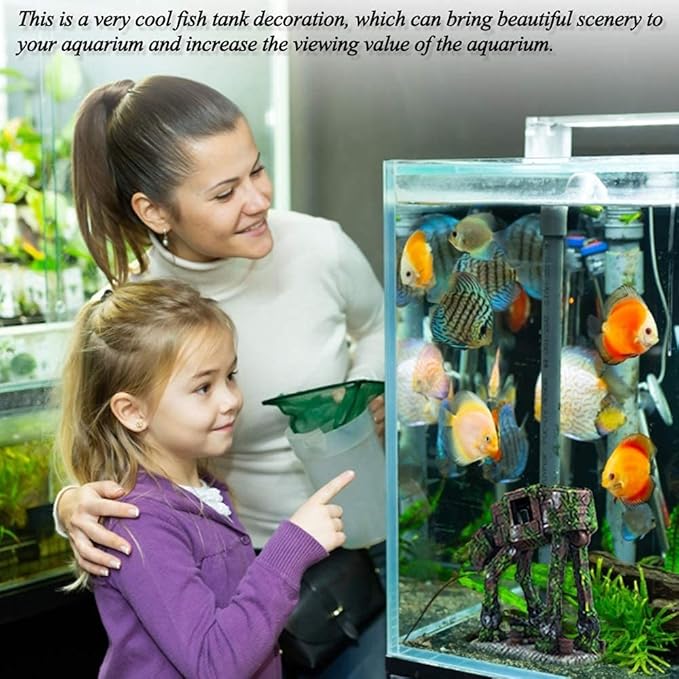 fazhongfa Fish Tank Decorations Star Wars Aquarium Accessories Small to Large Fish Tank Resin Decor for Betta Goldfish Hideouts Cave Hide Ornament Backgrounds (at-Small)