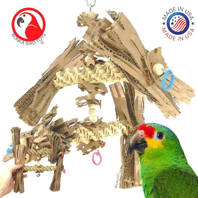 Bonka Bird Toys 1557 Duo Natural Helix Parrot Cockatiel Cockatoo Toy Cage Cages