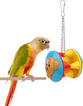 Hypeety Parrot Colorful Ball Toys with Bell Cage Hanging Chewing String for Parakeet Conure Cockatiel Small Medium Birds (A)